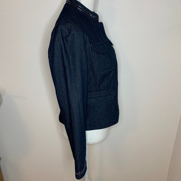 Work to Weekend Beaded Jean Minimalist Jacket - Picture 2 of 8